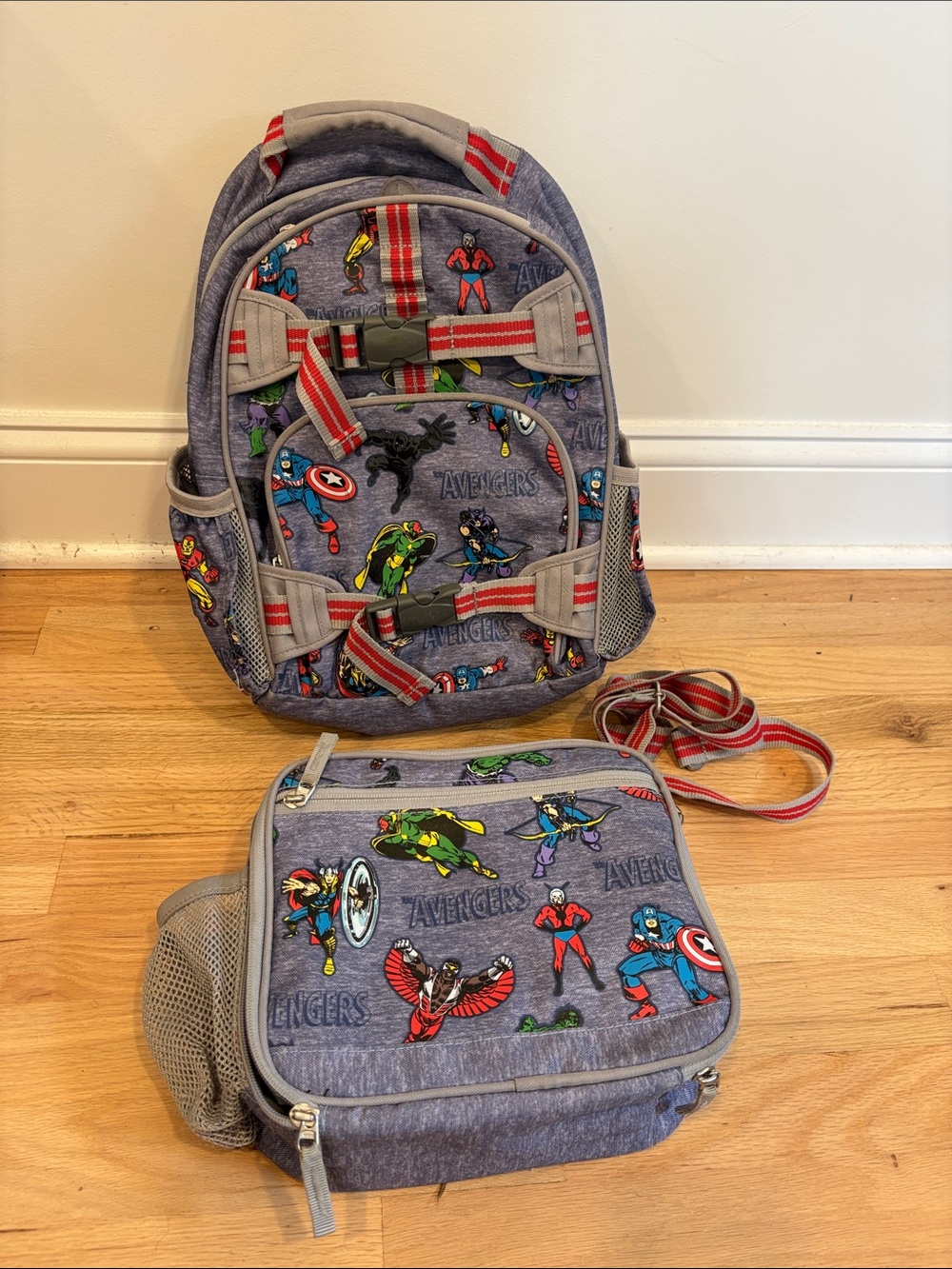 Pottery Barn Kids Mackenzie Marvel Avengers Backpack and lunchbox set
